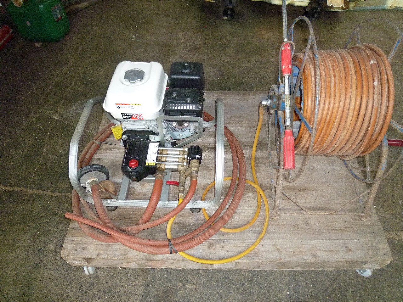 中古丸山セット動噴 3馬力  GKSE30  ホースリール付き