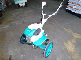 中古管理機 クボタ TMS30  移動車輪、簡単畝立てマット付き
